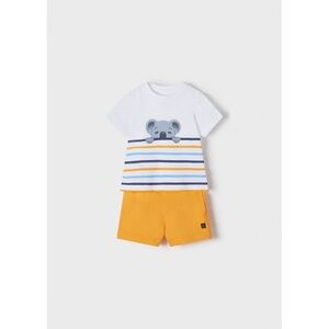 Mayoral Striped Koala Set in White and Yellow